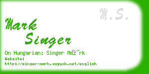 mark singer business card